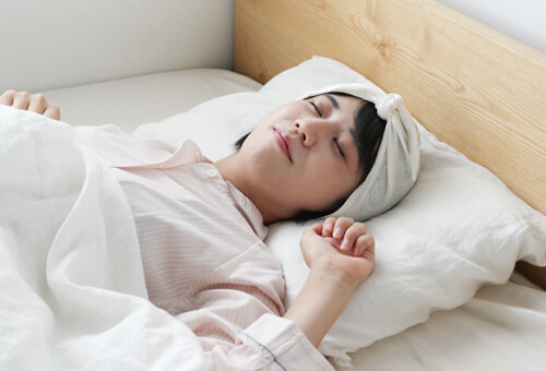 シルク100%のおやすみターバン