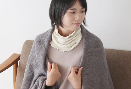 シルクと綿のネックウォーマー