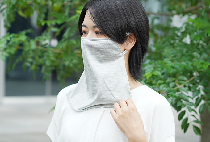 冷感シルクのフェイスカバー