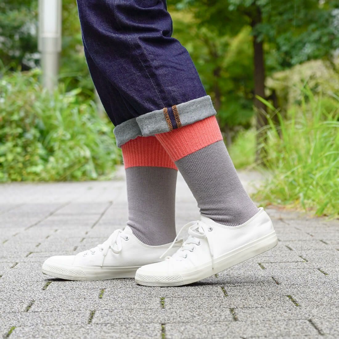 KOTOBUKIAMIMONO バイカラーリブソックス | DAIGO official shop